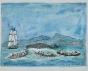 Armel DE WISMES - Original Painting - Watercolor - Whaling