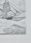 Armel DE WISMES - Original Drawing - Pencil - Boat in the storm