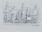 Armel DE WISMES - Original Drawing - Pencil - Galleon at sea 12