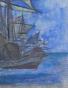 Armel DE WISMES - Original Painting - Watercolor - Galleon at sea, 1978