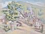 Paul CORDONNIER - Original Painting - Watercolor - Village of Mautauban near Luchon, 1924