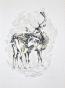 Jean-Claude LÉONARD MICHEL - Original print - Lithograph - The deer and his cub 2