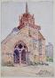 Etienne GAUDET - Original painting - Watercolor - Church in Perros Guirec