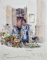 Etienne GAUDET - Original painting - Watercolor - Blois market 1
