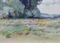 Etienne GAUDET - Original painting - Watercolor - Path to Onzain 2, Val de Loire