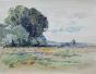 Etienne GAUDET - Original painting - Watercolor - Path to Onzain 2, Val de Loire