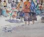 Etienne GAUDET - Original painting - Watercolor - Blois market 2