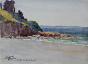 Etienne GAUDET - Original painting - Watercolor - Trégastel beach 2