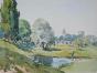 Etienne GAUDET - Original painting - Watercolor - Fishing in Beaugency, Val de Loire
