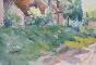 Etienne GAUDET - Original painting - Watercolor - Pyrenees-Orientales countryside