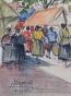 Etienne GAUDET - Original painting - Watercolor - St Gilles Croix de Vie marcket, Vendée 1
