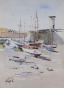 Etienne GAUDET - Original painting - Watercolor - Croix de vie, The entrance to the port