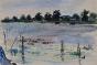 Edouard RIGHETTI  - Original painting - Watercolor - The Pond