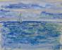 Edouard RIGHETTI  - Original painting - Watercolor - Sailboat on the sea