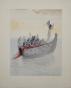 Salvador DALI - Print - Woodcut - Nocher's boat, Dante's Divine Comedy