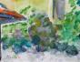Edouard RIGHETTI  - Original painting - Watercolor -  The laurel in Menton