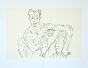 Egon SCHIELE - Print - Lithograph - Crouching male nude