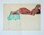 Egon SCHIELE - Print - Lithograph - Reclining Male Nude with Green Cloth, 1910