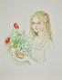 Valerie MANZANO - Original print - Signed lithograph - The young girl with the bouquet