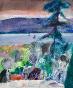 Guy Bardone - Original Painting - Watercolour - Jura, meal by the lake