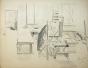 Daniel SCIORA - original drawing - pencil - The workshop of the master lithographer
