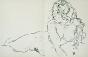 Egon SCHIELE - Print - Lithograph - Reclining Nude with Raised Torso