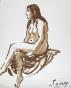 Robert SAVARY - Original painting - Ink wash - Naked woman 4