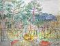 Robert SAVARY - Original drawing - Pastel - The fruit terrace