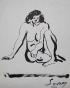 Robert SAVARY - Original drawing - Ink - Naked woman sitting