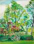 Robert SAVARY - Original painting - Gouache - At the end of the garden