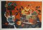 GANNE Yves - Original print - Lithograph - Fruit basket and vase