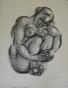 Isa PIZZONI - Original print - Lithograph - Naked woman