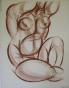 Isa PIZZONI - Original print - Lithograph - Naked woman n°2