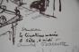 Eric BATTISTA - Original print - Lithograph - The cemetery in Séte at noon