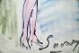 Robert SAVARY - Original drawing - Pastel - The woman in the purple dress