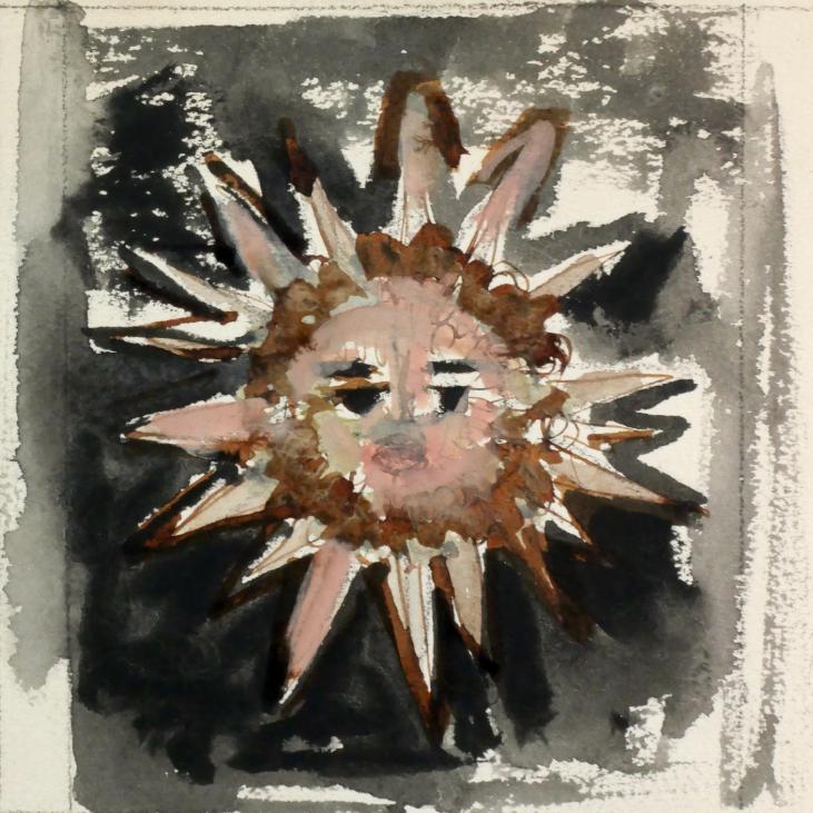 Janine JANET - Peinture originale - Aquarelle - Projet de décoration soleil