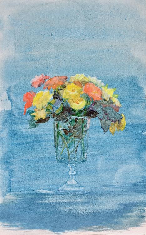 Janine JANET - Peinture originale - Aquarelle - Bouquet de fleurs 2