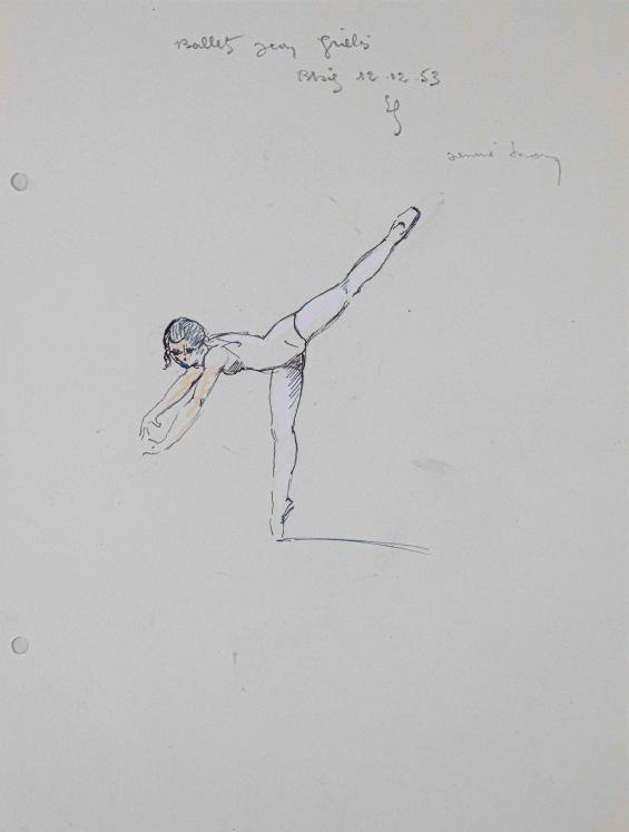 Etienne GAUDET - Peinture originale - Aquarelle - Ballet à Blois