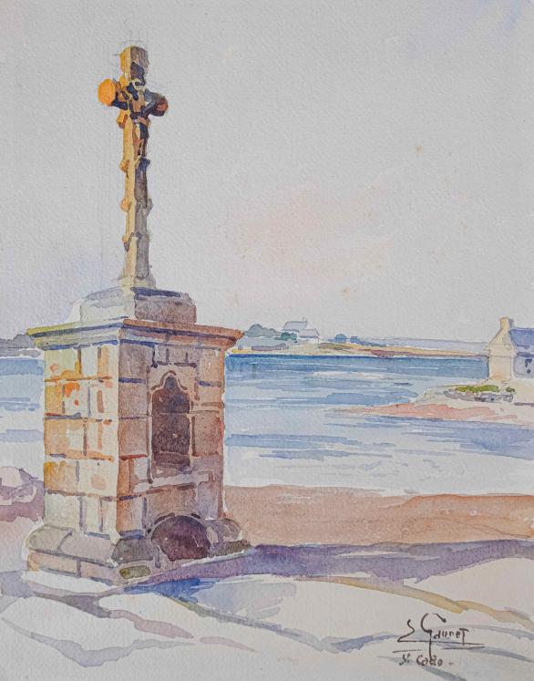 Etienne GAUDET - Peinture originale - Aquarelle - Saint-Cado Morbihan