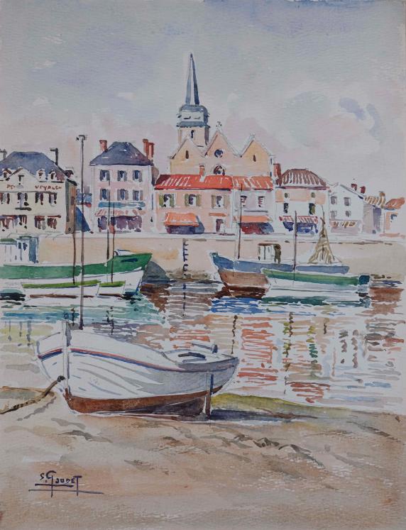Etienne GAUDET - Peinture originale - Aquarelle - Croix de vie