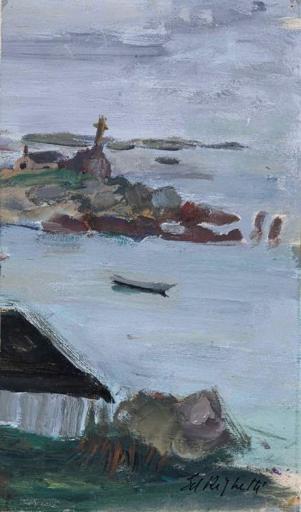 Edouard RIGHETTI - Peinture originale - Gouache - Îles de Chausey 4