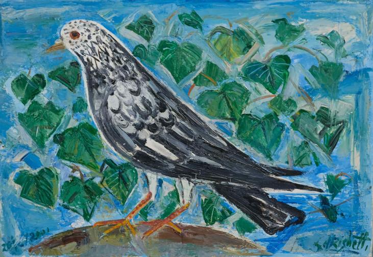 Edouard RIGHETTI - Peinture originale - Huile - Oiseau