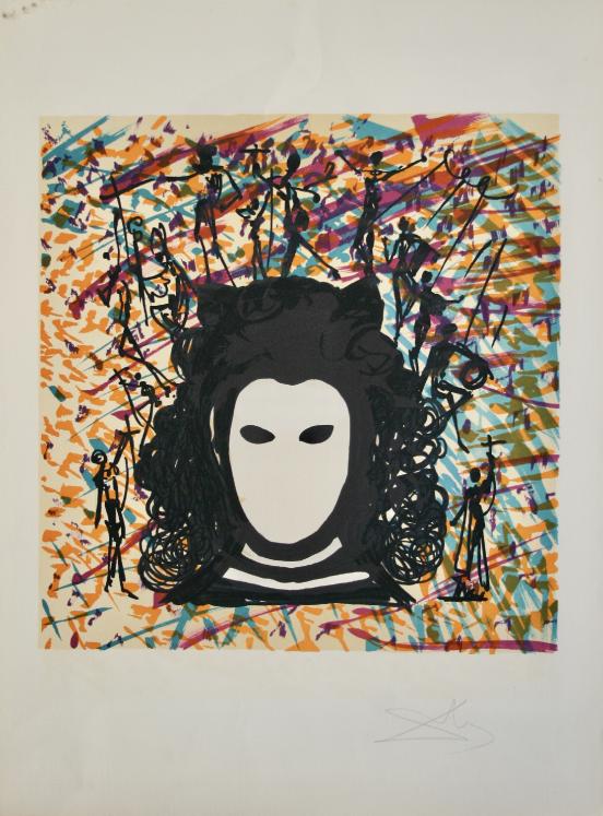 Salvador DALI - Estampe originale - Lithographie - Le visage caché