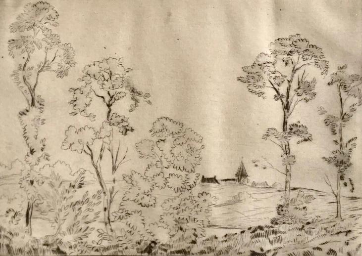 Alexandre Genaille - Estampe originale - Pointe sèche - Paysage