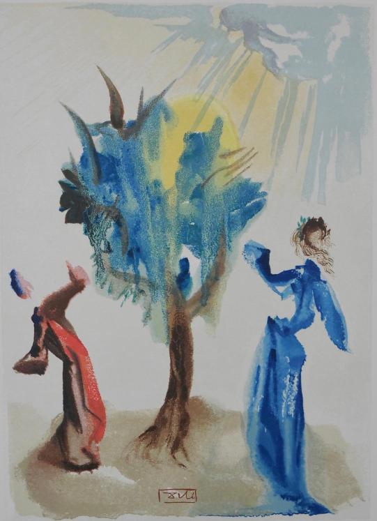 Salvador DALI - Estampe originale - L'arbre du châtiment, la divine comédie de Dante