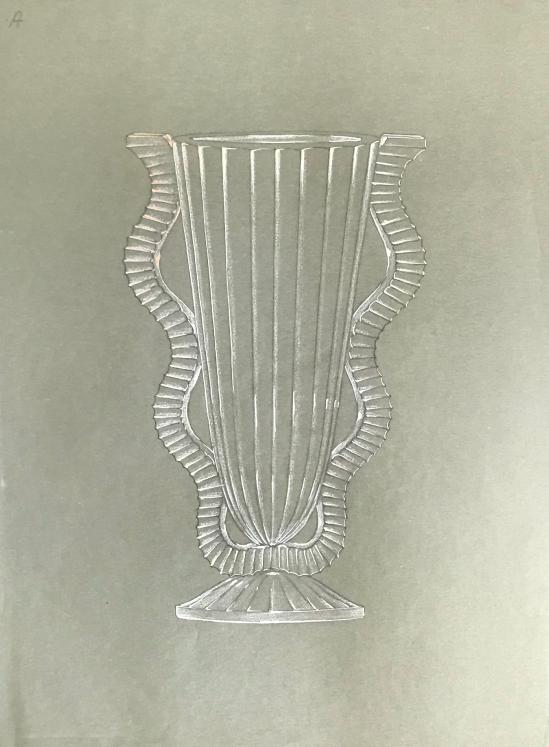 Pierre D'AVESN - Dessin original - Crayon et Pastel - Projet Vase 1