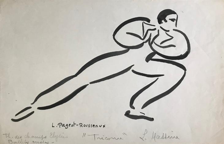 Lucienne Pageot-Rousseaux - Dessin original - Encre - Léonide Massive 3, Ballets Russes