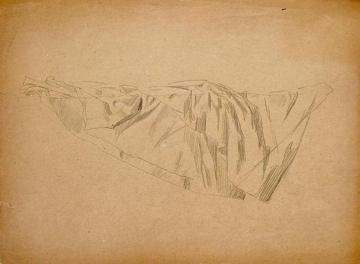 Auguste ROUBILLE - Dessin original - Crayon - Etude de drape 4