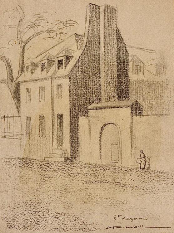 Auguste ROUBILLE - Dessin original - Crayon - St Lazare