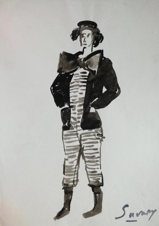 Robert SAVARY - Peinture originale - Lavis - Le Clown
